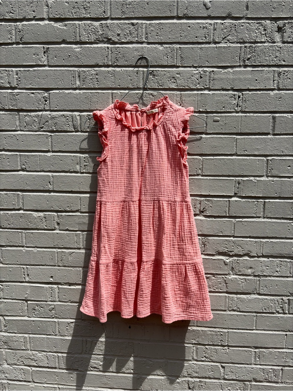 Girls Copper Key Tiered Ruffle Summer Dress